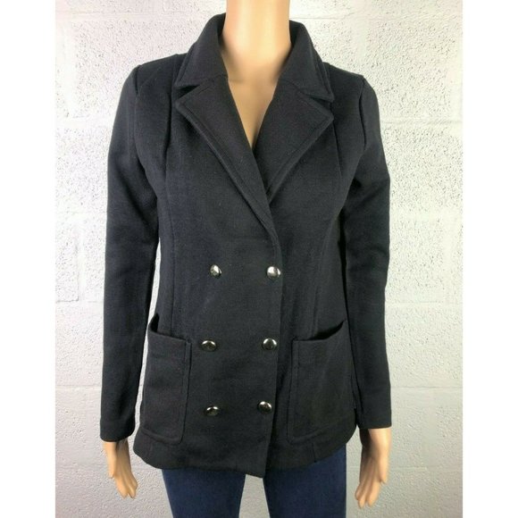 Level Eight (L8) By FOREVER 21 Black Pea coat Jacket Style B000310 Size M - Picture 1 of 9
